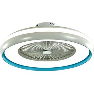 V-Tac Vt-5022 Ventilatore Da Soffitto 45w Motore Ac Corpo Bianco E Anello Interno Blu Con Lampada Led 35w 3in1 Cct E Telecomando - Sku 217934