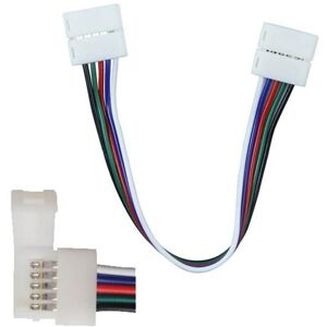 V-Tac 2587 Connettore Flessibile Per Strip Led Smd5050 Multicolore Rgb+w Con 2 Clip A 5 Pin