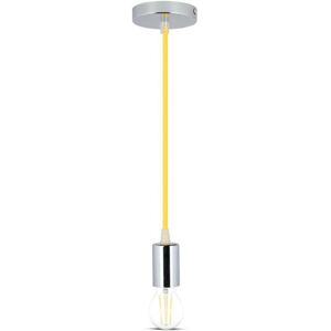 V-Tac Vt-7338 Lampadario A Sospensione 1mt E27 In Metallo Con Cavo Colorato Giallo Ф39mm Ip20 - Sku 3793