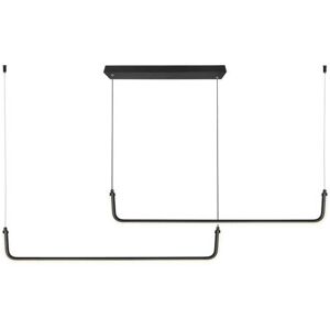 V-Tac Vt-7770 Lampadario Led A Sospensione 24w- Design Moderno Barre Sottili Doppia U Colore Nero Luce 4000k L:1525mm - Sku 6941