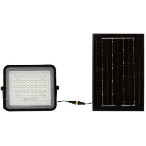 V-Tac Vt-40w Faro Led 6w Nero Con Pannello Solare E Telecomando Led Proiettore Con Batteria Sostituibile 4000k 3m Cavo - 7822