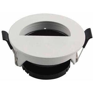 V-Tac Vt-884 Portafaretto Incasso Rotondo Bianco Con Interno Nero Foro Semicerchio Per Lampade Gu10-Gu5.3 - Sku 8599