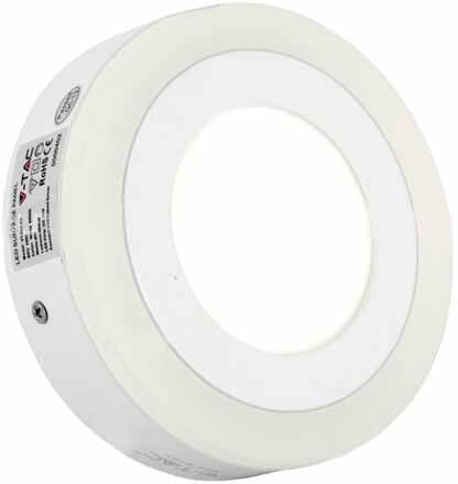 V-Tac Panello Bi-Led Smd 6w+2w Soffitto 120° 560lm  Mod. Vt-809 Sku 4890 - Bianco Caldo 3000k - Rotondo