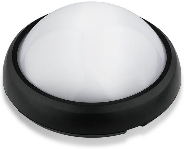 V-Tac Vt-8015-B Plafoniera Led Rotonda 12w Lampada Luce 3000k Corpo Nero Ip54 - Sku 1349