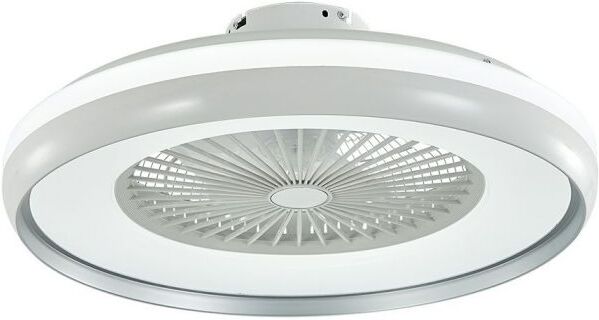 V-Tac Vt-5022 Ventilatore Led Da Soffitto 45w Ac-Motor Corpo Bianco E Anello Interno Grigio Con Lampada Led 35w 3in1 Color Change E Telecomando - 217935