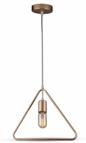 V-Tac Lampadario Portalampada Triangolare  1mt E27 Ф320mm Vt-7321 - Sku 3837 Champagne Gold