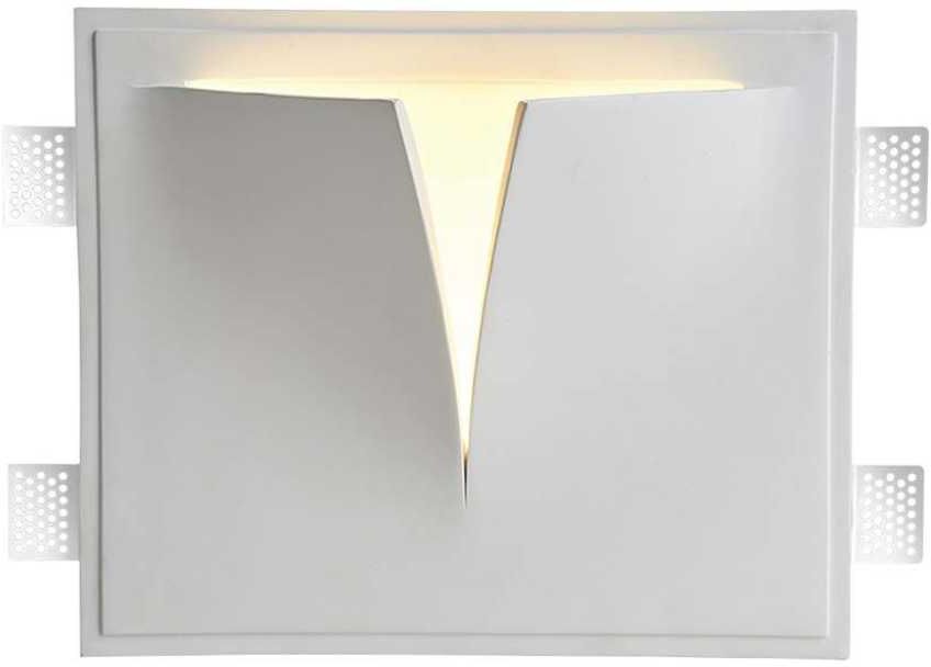 V-Tac Vt-11006 Portafaretto Led In Gesso - Applique Quadrato Da Parete Attacco Lampadina G9 Design Moderno Sku 6769