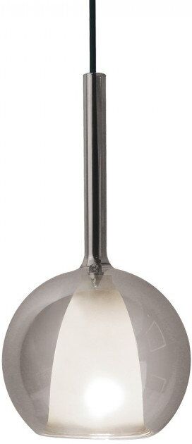 V-Tac Vt-7181 Lampadario Portalampada 1 Mt Doppio Vetro Grigio + Bianco E27 Ф180mm Sku 3877