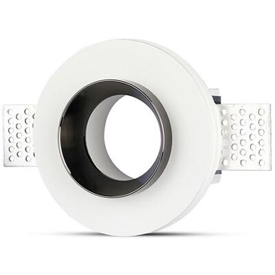 V-Tac Vt-866 Portafaretto Incasso Scomparsa Rotondo Gesso Con Bordo Metallo Cromato Nero 1xgu10-Gu5.3 - Sku 3145 V-Tac Vt-866 Portafaretto Incasso Scomparsa Rotondo Gesso Con Bordo Metallo Cromato Nero 1xgu10-Gu5.3 - Sku 3145