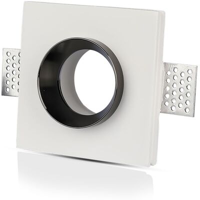 V-Tac Vt-866 Portafaretto Incasso Scomparsa Quadrato Gesso Con Bordo Metallo Cromato 1xgu10-Gu5.3 - Sku 3149 V-Tac Vt-866 Portafaretto Incasso Scomparsa Quadrato Gesso Con Bordo Metallo Cromato 1xgu10-Gu5.3 - Sku 3149