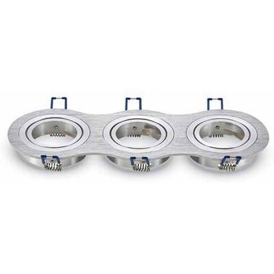 V-Tac Vt-784rd Portafaretto Rotondo Incasso Regolabile Alluminio Nickel Satinato Per 3 Lampade Gu10-Gu5.3 - Sku 3604 V-Tac Vt-784rd Portafaretto Rotondo Incasso Regolabile Alluminio Nickel Satinato Per 3 Lampade Gu10-Gu5.3 - Sku 3604