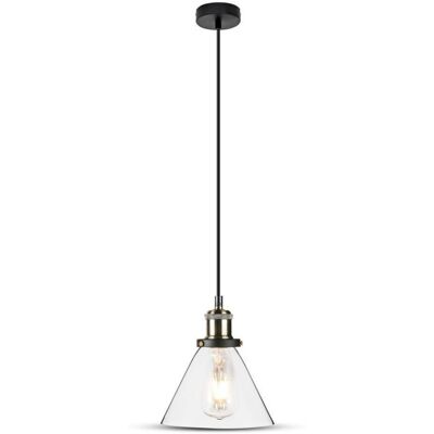 V-Tac Vt-7185 Portalampada Led Lampadario Pendente A Campana In Vetro Trasparente E27 Elegant Stylish Ф180mm Sku 3738 V-Tac Vt-7185 Portalampada Led Lampadario Pendente A Campana In Vetro Trasparente E27 Elegant Stylish Ф180mm Sku 3738