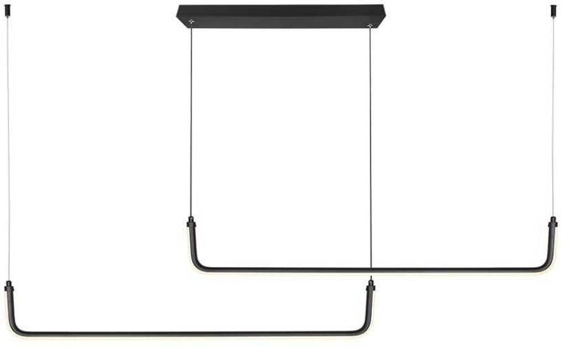 V-Tac Vt-7770 Lampadario Led A Sospensione 24w- Design Moderno Barre Sottili Doppia U Colore Nero Luce 4000k L:1525mm - Sku 6941