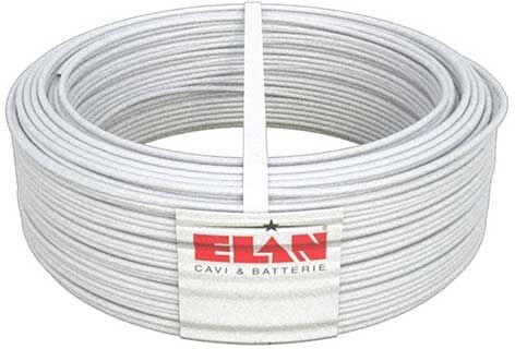 Elan Cavo Allarme Schermato 2x0,50+4x0,22 In Rame Guaina In Pvc Bianco M1 Antifiamma 100mt  - Sku 025041