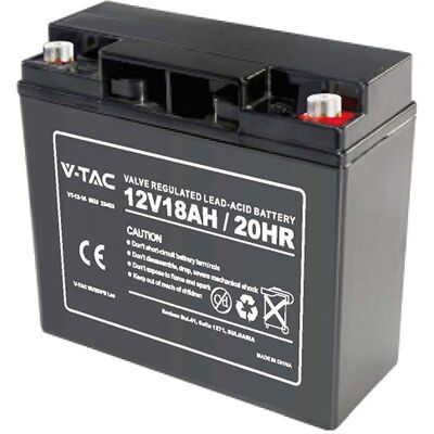 V-Tac Vt-12-18 Batteria Al Piombo Acido 18ah 12v Per Sistemi Di Allarme, Videosorveglianza, Ups - M5 - 23453 V-Tac Vt-12-18 Batteria Al Piombo Acido 18ah 12v Per Sistemi Di Allarme, Videosorveglianza, Ups - M5 - 23453