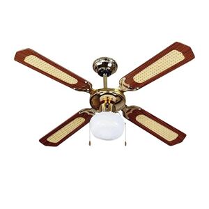 V-Tac Vt-6042-4 Ventilatore Da Soffitto 50w Ac 4 Pale 105cm In Legno Con Portalampada Per Lampadina Led E27 - Sku 7914