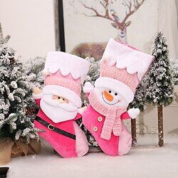 LightInTheBox calza rosa di natale moda festiva morbida decorativa bella ed elegante classica calza appesa al camino decorazioni natalizie
