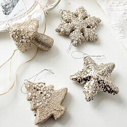 LightInTheBox Decorazione natalizia con palline a forma di polvere glitterata, ciondolo per la casa, set di palline natalizie, accessori creativi fai da te, decorazioni natalizie