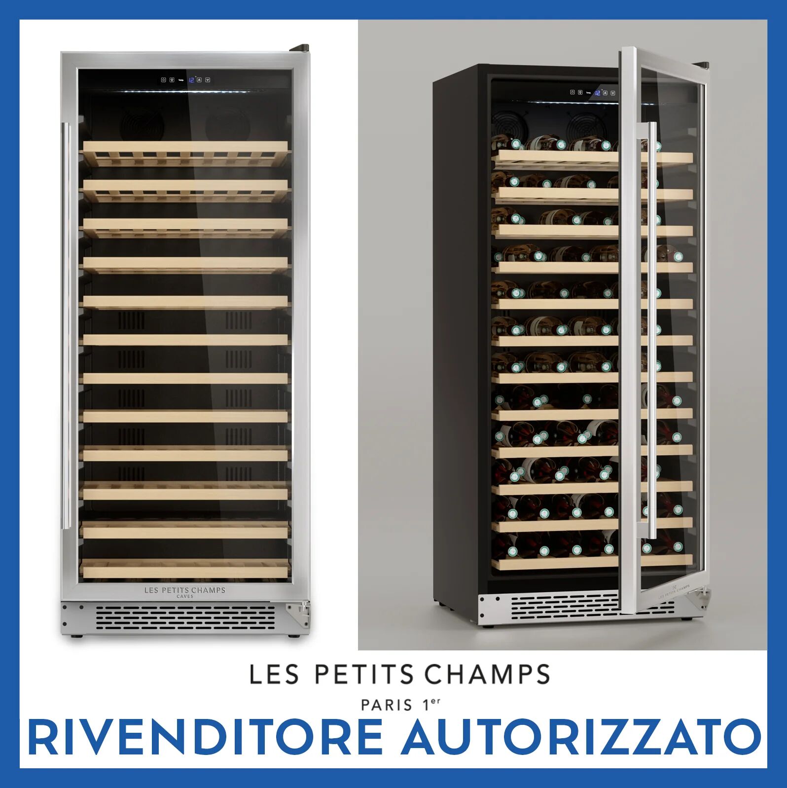 Ⓜ️🔵🔵🔵 LES PETITS CHAMPS CAVCE100 - Cantinetta per 100 bottiglie, No Frost, da incasso o