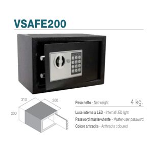 Ⓜ️🔵🔵🔵 Vitrifrigo VSAFE200 - Cassaforte elettronica con apertura frontale, luce interna