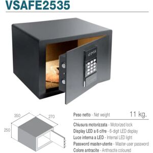 Vitrifrigo VSAFE2535 - Cassaforte elettronica con apertura frontale, chiusura motorizzata, display L