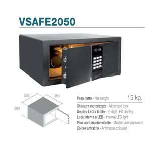 Vitrifrigo VSAFE2050 - Cassaforte elettronica con apertura frontale, chiusura motorizzata, display L