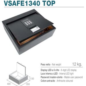 Ⓜ️🔵🔵🔵👌 Vitrifrigo VSAFE 1340 TOP - Cassaforte elettronica con apertura top loading,