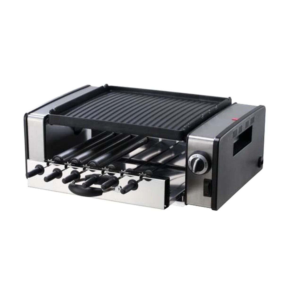 Ⓜ️ H.Koenig GB316 - Griglia 3 in 1 in ACCIAIO INOX: BARBECUE + SPEDINI + HOT-DOG