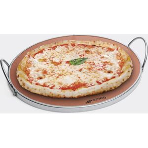 🔵🔵🔵 Smeg PRTX - Pietra tonda per pizza e pane, diametro 35cm con 2 manici