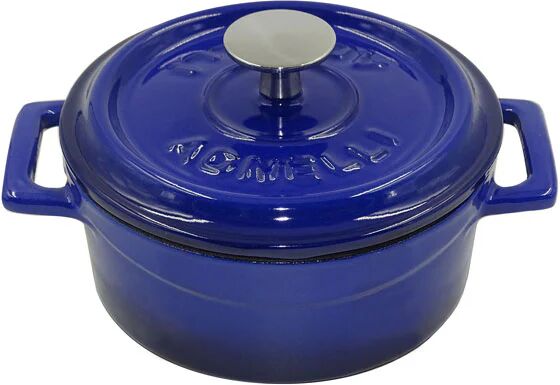 Ⓜ️🔵🔵🔵 Pentole Agnelli COGHSRP10410B - Mini casseruola in ghisa, rotonda, smaltata BLU,