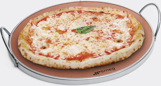 🔵🔵🔵 Smeg PRTX - Pietra tonda per pizza e pane, diametro 35cm con 2 manici