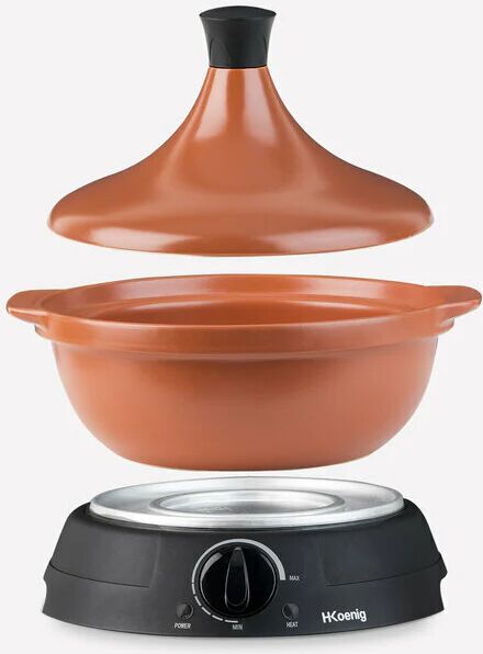 Ⓜ️🔵🔵🔵 H.Koenig TAJ3 - Pentola elettrica in VERA TERRACOTTA, per tajine e couscous, 3 li