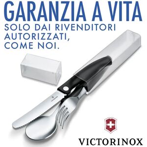 ⓜ️🔵🔵🔵 victorinox v-6.71 92.f3 - set di 3 posate con custodia, con coltello pieghevole,