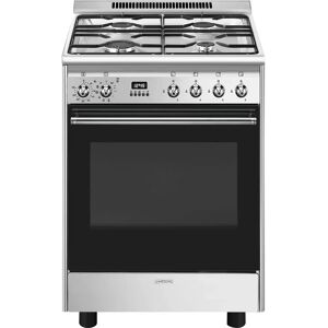 ⓜ️🔵🔵🔵 smeg cx60gp - cucina, piano cottura a a gas, 60x60 cm, acciaio inox, forno termov