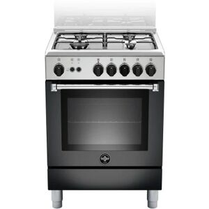 ⓜ️🔵🔵🔵 la germania amn664gnev - cucina nera, 4 fuochi gas, forno gas ventilato, 60x60 cm