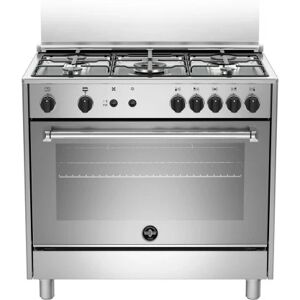 bertazzoni la germania ⓜ️🔵🔵🔵 la germania amn965gxv - cucina 5 fuochi gas, forno gas ventilato, 90x60 cm, accia