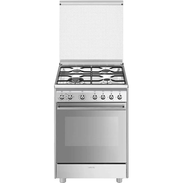 Ⓜ️🔵🔵🔵 smeg cx68m8-1 - cucina, piano cottura a gas, forno termoventilato, inox, 60x60 cm