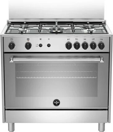 Bertazzoni La Germania Ⓜ️ LA GERMANIA AMN965GXV - Cucina 5 fuochi gas, forno gas ventilato, 90x60 cm, accia