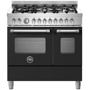 Ⓜ️🔵🔵🔵 BERTAZZONI MAS96L2ENET - Piano cottura a gas, 6 fuochi, Serie Master, Nero opaco,