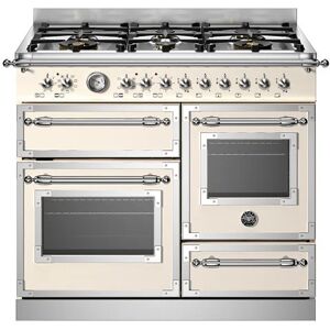 Ⓜ️🔵🔵🔵 BERTAZZONI HER106L3EAVT - Piano cottura a gas, 6 Fuochi, Serie Heritage, Avorio,