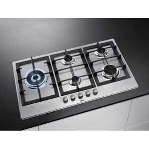 Ⓜ️🔵🔵🔵 AEG HGB95522SM - Piano cottura 90 cm, inox, 5 fuochi gas di cui uno a doppia coro