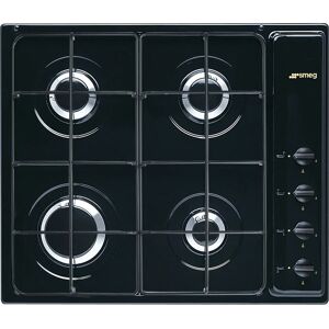 Ⓜ️🔵🔵🔵 Smeg S64SN - Piano cottura Gas, Estetica Selezione, Nero, 4 fuochi, 60 cm, Incass