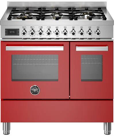 Ⓜ️🔵🔵🔵 BERTAZZONI PRO96L2EROT - Piano cottura a gas, 6 fuochi, Serie Professional, Rosso