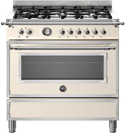 Ⓜ️🔵🔵🔵 BERTAZZONI HER96L1EAVT - Piano cottura a gas, 6 Fuochi, Serie Heritage, Avorio, F