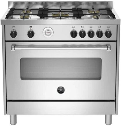 Ⓜ️🔵🔵🔵 BERTAZZONI MAS95C1MXV - Piano cottura a gas, 5 fuochi, Serie Master, Acciaio Inox