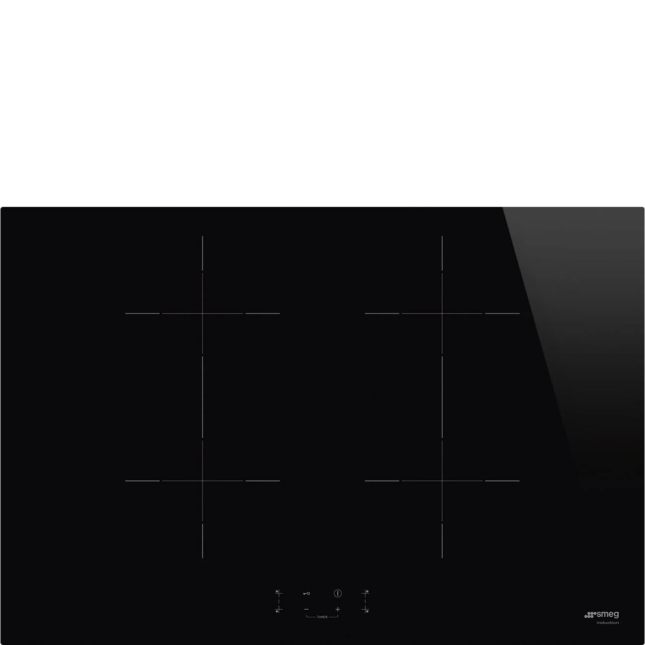 Ⓜ️🔵🔵🔵 Smeg SIB2741D - Piano di cottura a induzione, Nero, 70/ 75 cm, Estetica Universal