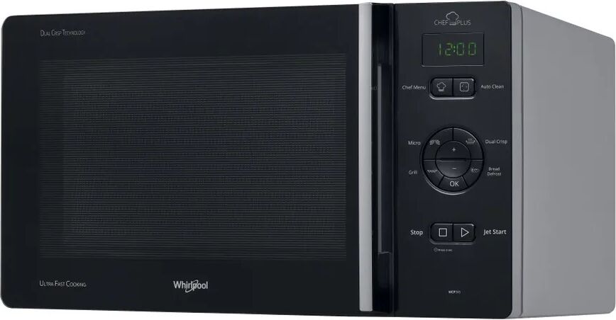 Ⓜ️🔵🔵🔵 whirlpool mcp 345 sl - forno a microonde con grill, nero e argento, funzione auto