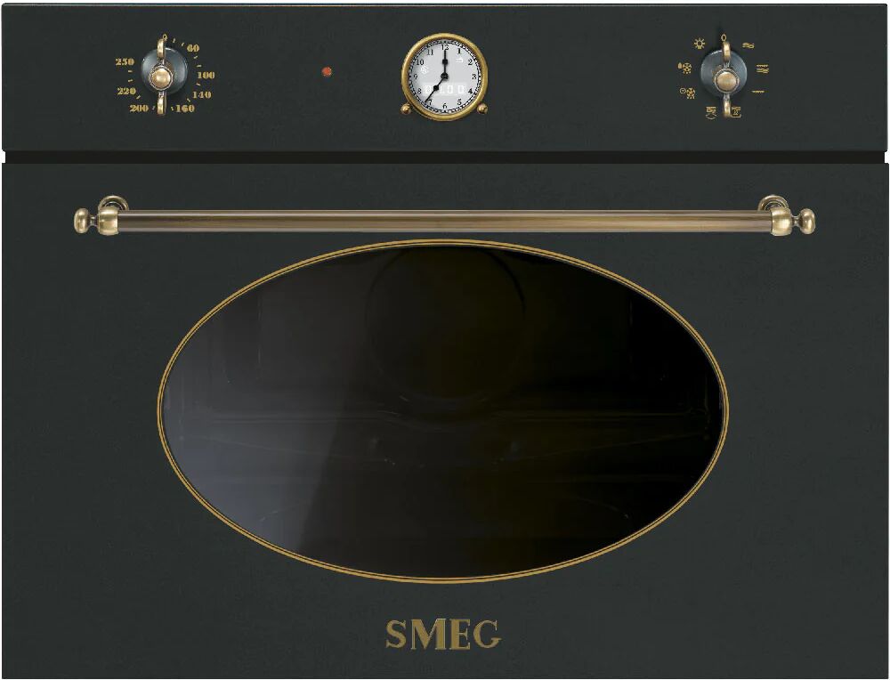 smeg sf4800mao - forno compatto a microonde con grill, antracite. estetica coloniale