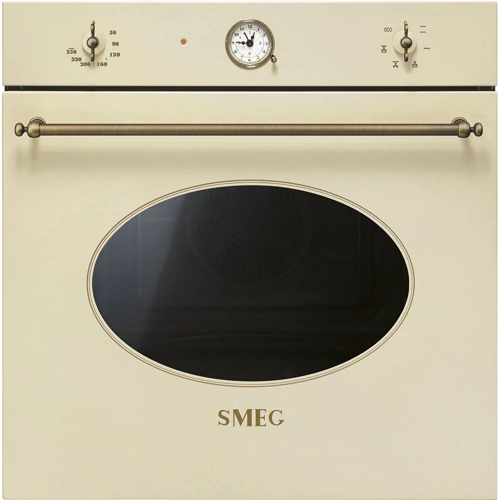 Ⓜ️🔵🔵🔵 Smeg SF800PO - Forno da incasso, ventilato, PANNA e OTTONE ANTICO, Classe A