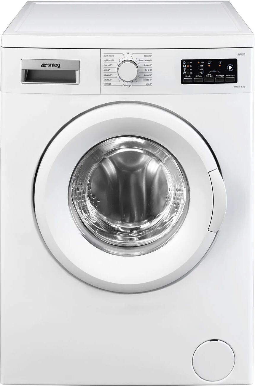 🔵🔵🔵 Smeg LBW60IT - Lavatrice Libera Installazione, Bianco, 6 kg, 1000 giri, Nuova classe D